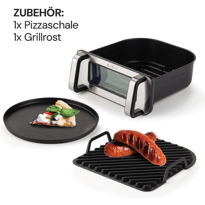 Аерофритюрниця Rosmarino Infinity MasterPro 10 л - багатофункціональна 5-в-1 аерофритюрниця, електричний гриль, духовка, дегідратор, мікрохвильова піч Розмір великої родини Енергозбереження