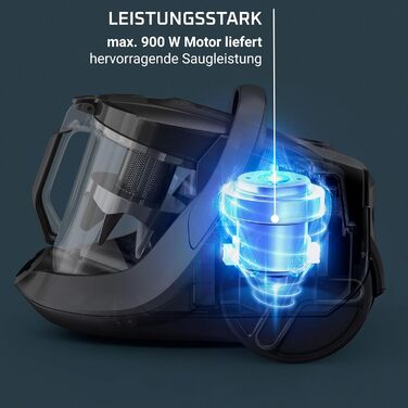 Пилосос без мішка 73 децибели 2.5 літра Чорний/зелений, 7B12