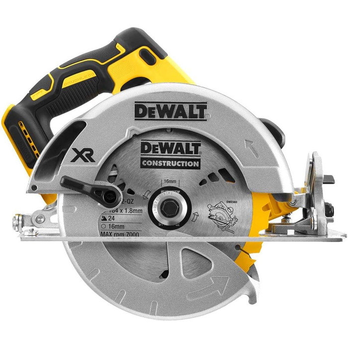 Акумуляторна портативна циркулярна пила Dewalt 18 Вольт 64 мм DCS570NT (макс. глибина різання 64 мм, ø пильного диска 184 мм, регу