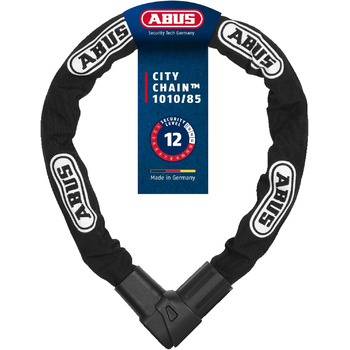 Ланцюговий замок ABUS CityChain 1010 Велосипедний замок із загартованої сталі рівень безпеки ABUS 12 Чорний 85 см Одинарний