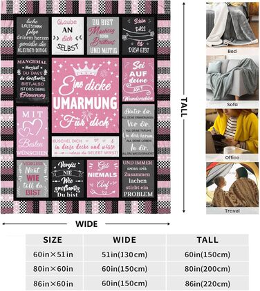 Подарунки для найкращої подруги, ковдра-обіймач для дівчини, подарунки для найкращої подруги, жінки, сестри, дружини, колеги, мами на Різдво, день народження, подарунок на день народження дівчини 150*200 см