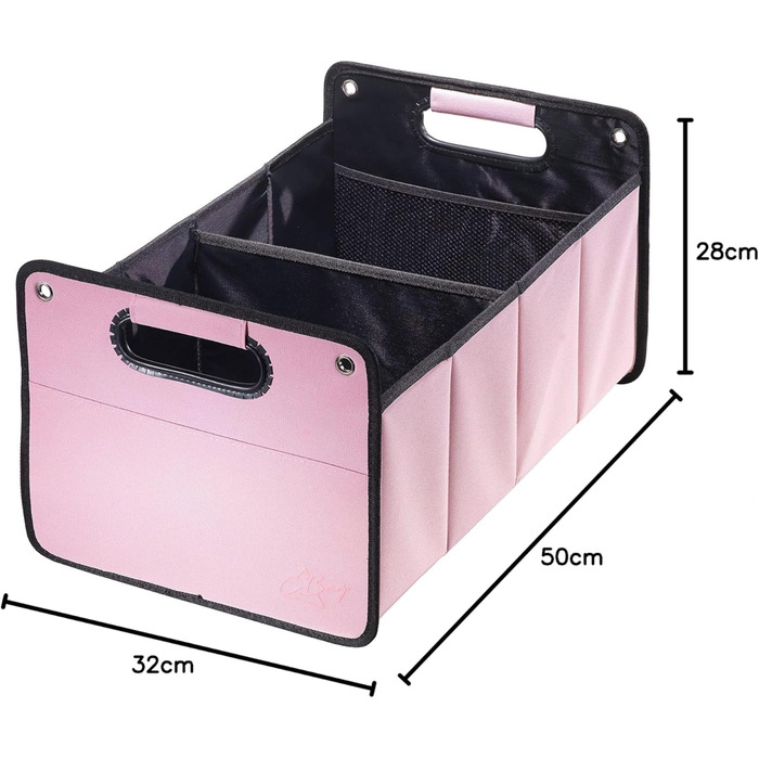 Рожевий - Сумка для багажника автомобіля з поліестеру з міцною основою - Складаний органайзер для автомобільного багажника - Автом