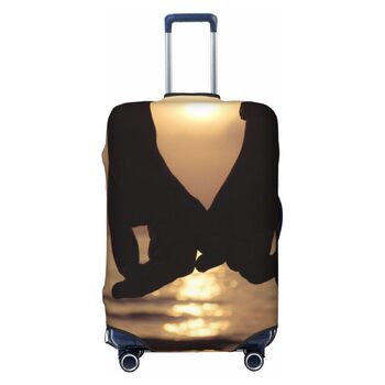 Еластичний чохол для валізи з принтом, захисний чохол для багажу, стійкий до подряпин, розмір 85 см, чорний колір
