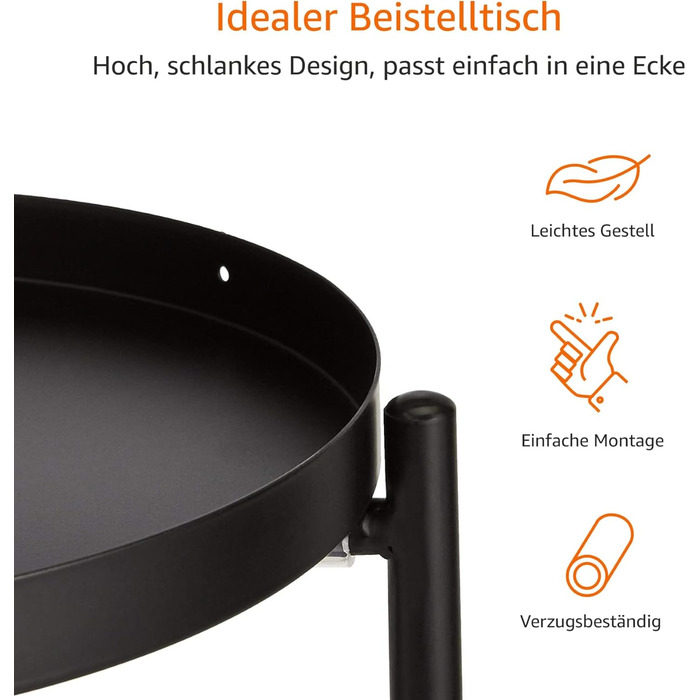 Підставка для рослин з круглого металу з покриттям Storeo Basics для використання в приміщенні та на вулиці, чорна