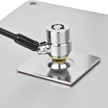 Замок для ноутбука з тросом проти крадіжки, анкерна пластина та 2 ключі, клейка пластина для фіксації, чорний