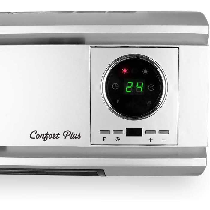 Настінний обігрівач Orbegozo SP 6500, 2000 Вт, пульт дистанційного керування, щоденне та тижневе програмування, захист від перегріву, світлодіодна панель, 1 літр, 44 дБ, пластик, кераміка, сріблястий