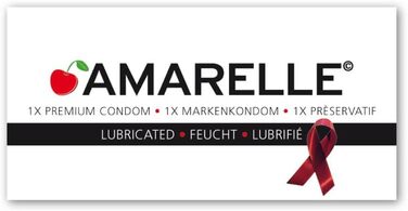 Упаковка захисних презервативів Amarelle 100 шт. - без запаху, волога, прозора з резервуаром - довжина 180 мм, ширина 54 мм - презерватив з натурального каучуку латексу, гума