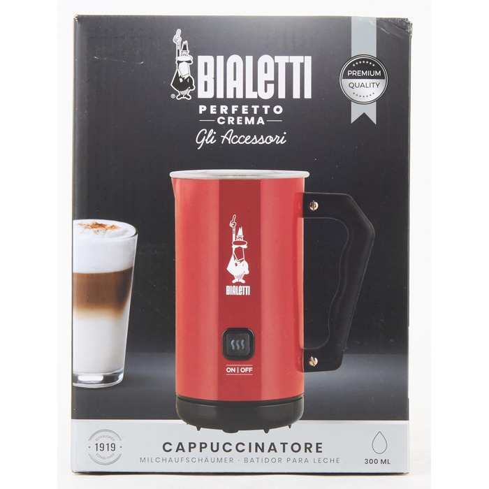 Капучинатор для молока для капучино, ємність 150 мл капучино або 300 мл гарячого молока, червоний червоний одинарний