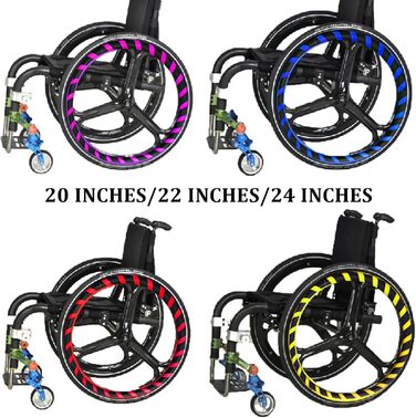 Ручні ободи для інвалідних візків, 20-дюймове нековзке та зносостійке силіконове ручне заднє колесо, ручні ободи для інвалідних візків 20In 003, 003.20in