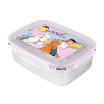 Ланчбокс Bibi & Tina з нержавіючої сталі, 20x14,5x6,5 см, герметичний, з кришкою, для друзів-вершників