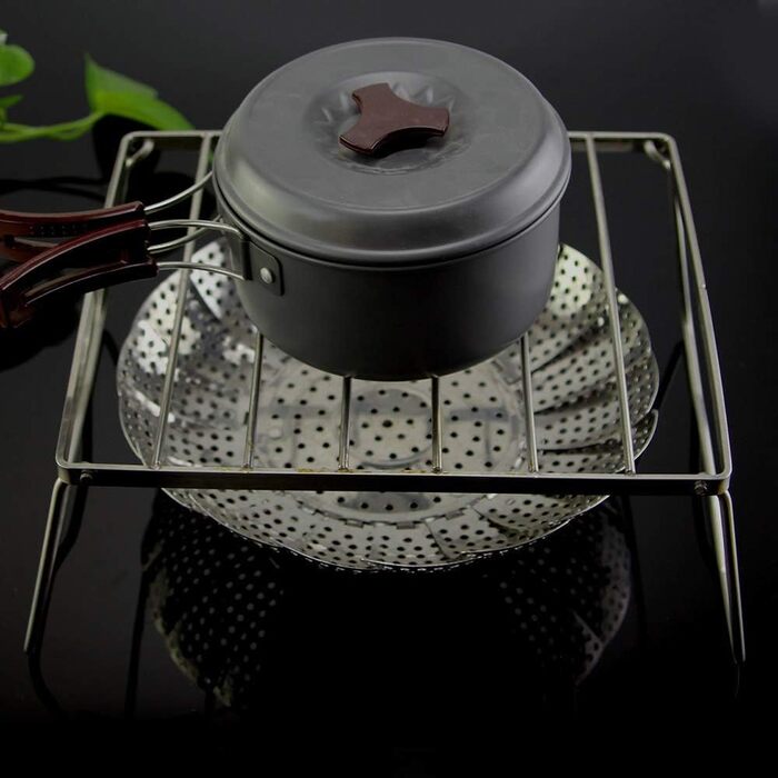 Нержавіюча сталь Гриль Стійка Підставка для пальника Підставка для плити Кемпінг Тримач для горщика Тримач для духовки Газовий вугільний кемпінг Барбекю Стійка для походів, гриля, піших прогулянок, пікніків, риболовлі