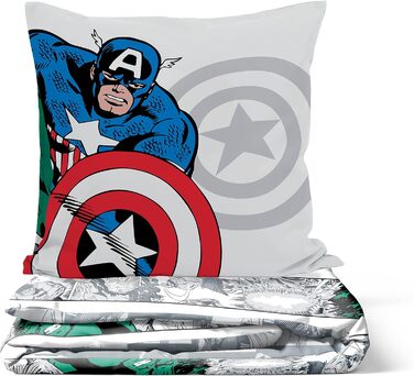 Комплект дитячої постільної білизни Marvel Comics Comic Cool 100 бавовна Односпальне ліжко 135x200 см - Підодіяльник наволочка 80x