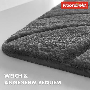 Килимок для ванної Floordirekt - Надзвичайно пухнастий та швидковисихаючий - Килимок для ванної кімнати з нековзною основою - Килимок для ванної Килимок для душу (Maris) (Темно-сірий, 60 x 120 см) 60 x 120 см (Прямокутний) Темно-сірий