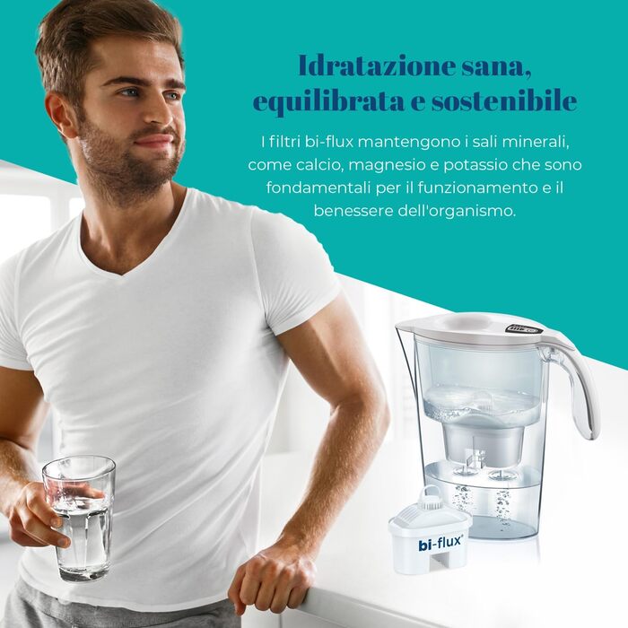 Фільтр для води LAICA bi-flux - Зберігає важливі для організму мінеральні солі та зменшує кількість небажаних речовин - 4 6 місяців (51 безкоштовно) фільтрованої, смачної води - 6 фільтрів x 150 л