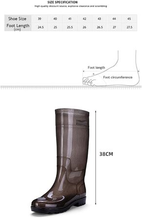 Водонепроникні гумові чоботи з високим халявою, швидковисихаючі, нековзні робочі чоботи з потовщеною підошвою для активного відпочинку, садівництва та інтенсивного використання. Гумові чоботи, помаранчеві, розмір 39 EU.