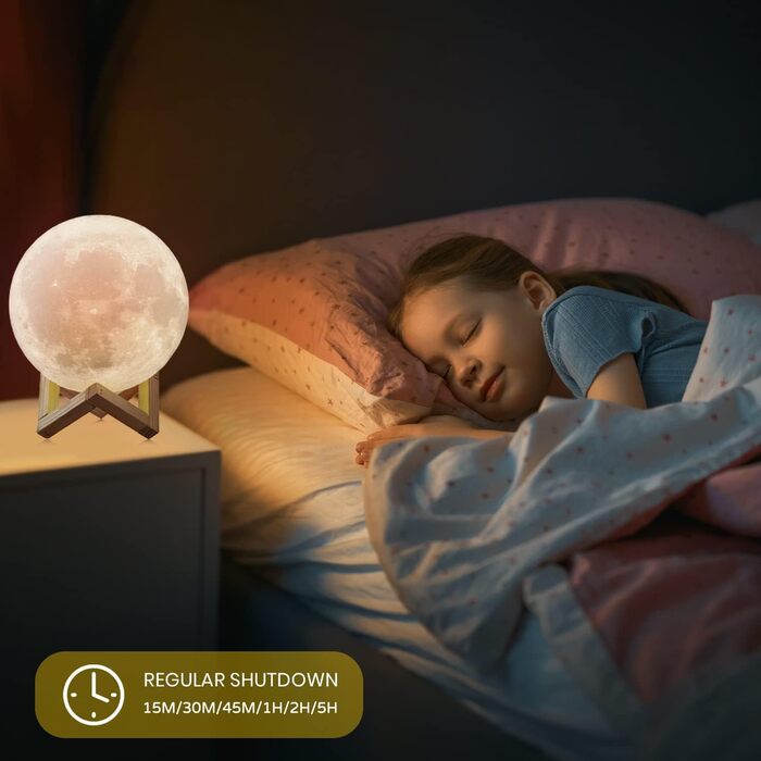 Хлопчики, 2023 Upgrade 3D Moon Light 16 Colours with Wooden Stand Remote/Touch Control and USB Rechargeable Gifts for Women Girls