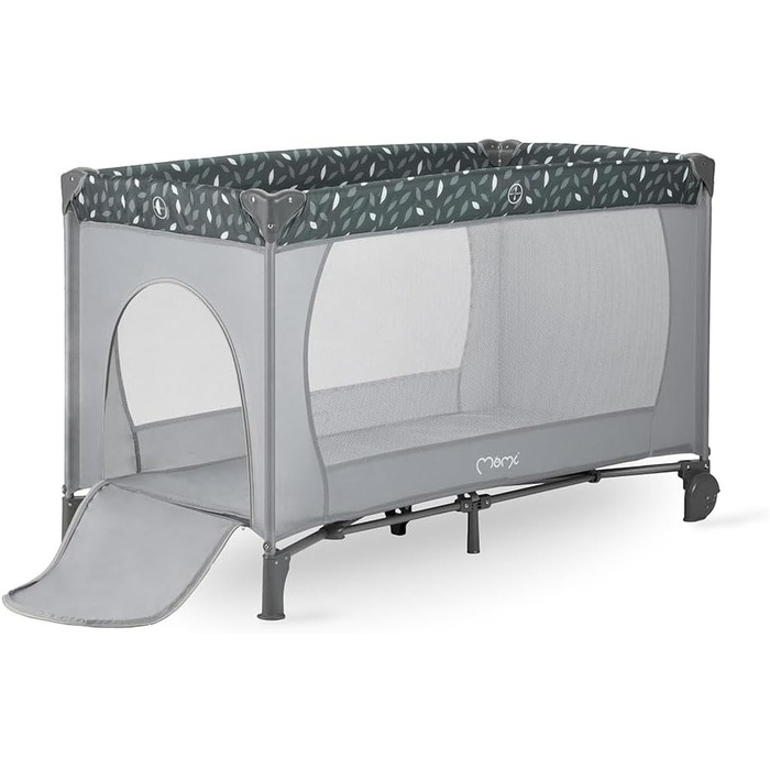 Дитяче ліжечко Momi BELOVE для дітей вагою до 15 кг, Ш65 x Д125 x В78 см (складається 21 x 23 x 80 см), дитяче ліжечко з матрацом, 2 колеса, сумка для транспортування сірого кольору