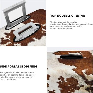 Чохол для валізи з принтом з червоної та білої яловичої шкіри BAFAFA, еластичний захист від подряпин та пилу, чорний, розмір 80