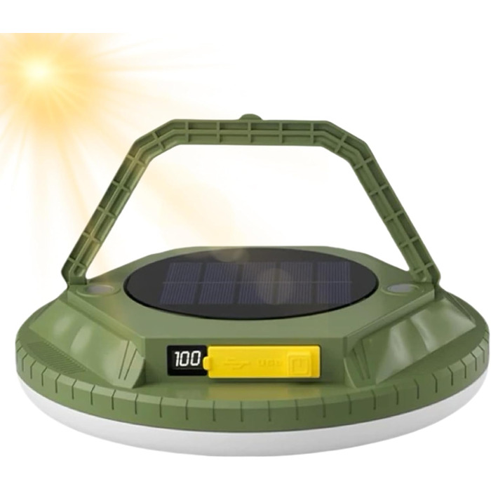 Портативний ліхтар Сонячний ліхтар для намету 1600 люмен - Водонепроникний портативний кемпінговий ліхтар для піших прогулянок, походів, використання на свіжому повітрі, саду, подвір&39я, патіо, балкона, зеленого кольору