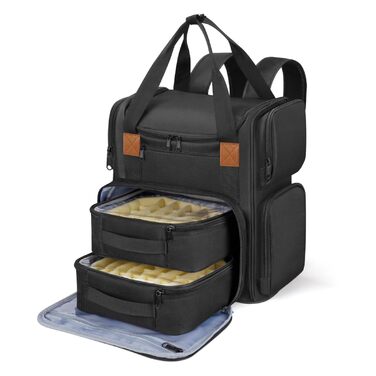 Сумка для зберігання лаку для нігтів Deciniee Велика сумка-органайзер для 84 пляшечок лаку для нігтів та лампи для нігтів - Двошаровий футляр для дизайну нігтів для жінок та дівчат