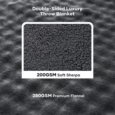 Електрична ковдра з підігрівом 150x200 см, підкладка з 3D-бульбашкової фланелі та шерпи, 6 налаштувань температури, таймер 1-10 годин, двостороння електрична ковдра для ліжка, дивана, офісу, можна прати в пральній машині, ідея для подарунка, сірий