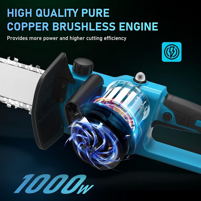 Акумуляторна бензопила сумісна з Makita 18V, 3 IN1 1000W 12 дюймів 10 дюймів 8 дюймів електрична бензопила, запобіжник бензопили автоматичний маслянка акумуляторна пила ручна бензопила садові ножиці (без акумулятора)