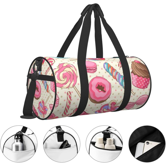 Дорожня сумка Солодка випічка (Roter Panda), кругла, великої місткості, легка та міцна, ідеальний подарунок для подорожей, відпустки, ділових поїздок та іншого, універсальний розмір.
