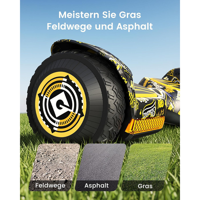 Гіроскутер Gyroor G13 для дітей 6,5&39 6-12 років та дорослих, позашляховий гіроскутер, 2 двигуни по 250 Вт, 7,75 миль/год, шини для будь-якої місцевості, самобалансуючий самокат, нахил 15, музичний плеєр, світлодіодні фари, UL2272 чорний