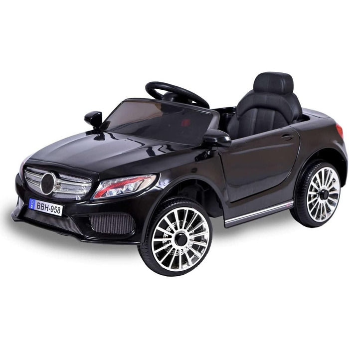 Ігровий будиночок дитячий електромобіль Cabrio GT, для дітей з USB LED, дитячий автомобіль (чорний)