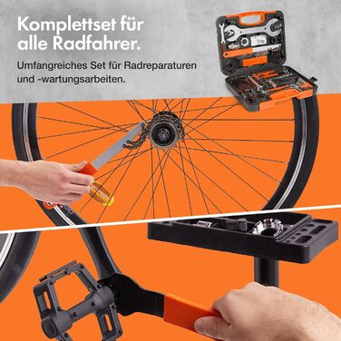 Набір велосипедних інструментів VonHaus із 35 предметів для шосейних, електровелосипедів та гірських велосипедів з футляром