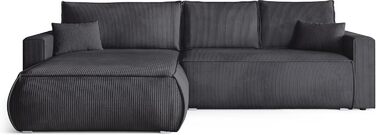 Диван з функцією сну, диван L, засіб для чищення оббивки, диван-ліжко з місцем для зберігання, розкладний диван для вітальні, окремостоячий диван, диван Havana Relax, 3-місний, 270x173x80 см, сірий