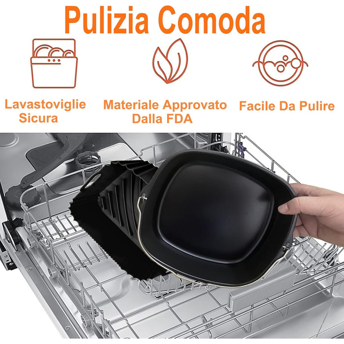 Аксесуари для фритюрниці 22 см Набір із 13 предметів, аксесуари для квадратної фритюрниці з антипригарним покриттям без бісфенолу А з силіконовою формою, сумісні з COSORI Princess Innsky Uten KLAMER Tefal 5.5 л, 5.6 л 6.5 л фритюрниці Фритюрниця