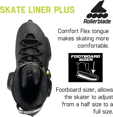 Чоловічі роликові ковзани Rollerblade Twister XT чоловічі для фітнесу чорний/лайм Urban Performance Inline Skates 6/6.5