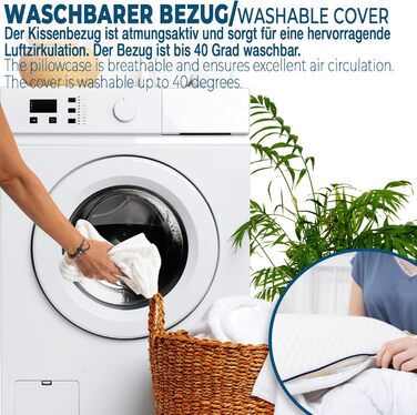 Подушка alkamto з піни з ефектом пам&39яті 70x45 см Ергономічна подушка для підтримки шиї Сертифіковано Oeko-Tex Терморегулюючий чохол Гіпоалергенна та придатна для прання Для сну на спині та на боці