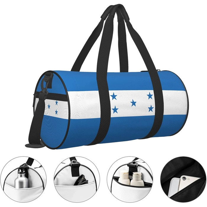 Спортивна сумка з прапором Гондурасу для фітнесу та подорожей, велика дорожня сумка для чоловіків та жінок, ідеальна для нічного перебування та вихідних