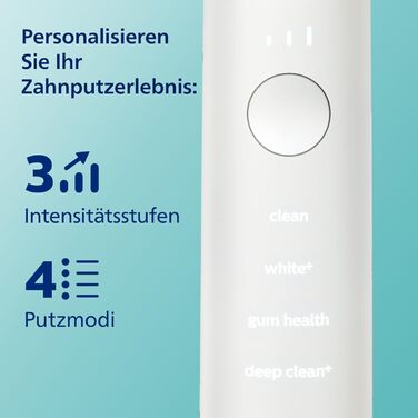 Електрична зубна щітка Philips Sonicare DiamondClean 9000, звукова зубна щітка з додатком, датчик тиску, 4 режими чищення, 3 рівні інтенсивності, зарядне скло та дорожній футляр USB, білий, модель HX9911/27