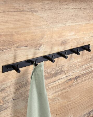 Гачки для одягу чорні матові 6 гачків вішалка для одягу передпокій, кухня та ванна кімната I настінна вішалка MOON I вішалка для о