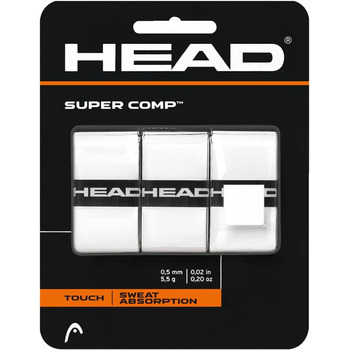 Обмотка для ручки HEAD Supercomp – біла, один розмір, еластомер, максимальне зчеплення + вологопоглинання