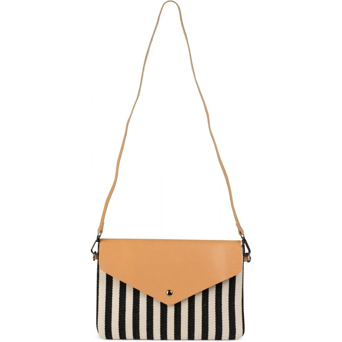 Клатч-конверт у морську смужку з візерунком риб'яча кістка, сумка через плече, жіноча сумка 02012153, колір червоно-бежевий