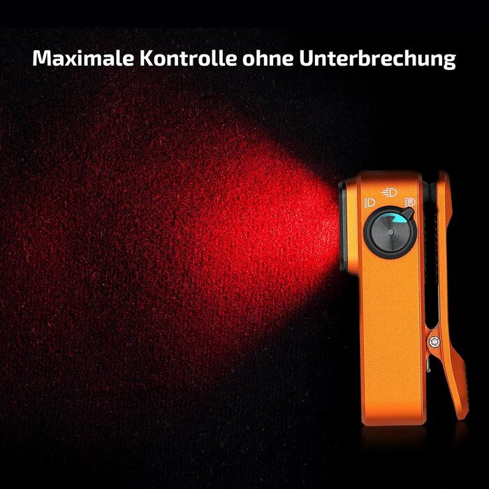 Міні-світлодіодний ліхтарик OLIGHT Oclip Pro з прожектором, сфокусованим світлом та червоним світлом, яскравий акумуляторний ліхтарик 500 люменів USB-C, лампа-кліпса IPX6, невеликий миготливий ліхтарик для бігунів та кемпінгу (помаранчевий)