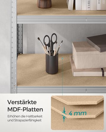 Надміцний стелаж, комплект з 2 шт., Підвальні полиці, Стелажі для зберігання, 40 x 90 x 180 см, Стелаж зі сталевою рамою, Вантажопідйомність до 875 кг кожен, 5 регульованих полиць, Сріблястий GLR040E02 40 x 90 x 180 см Сріблястий