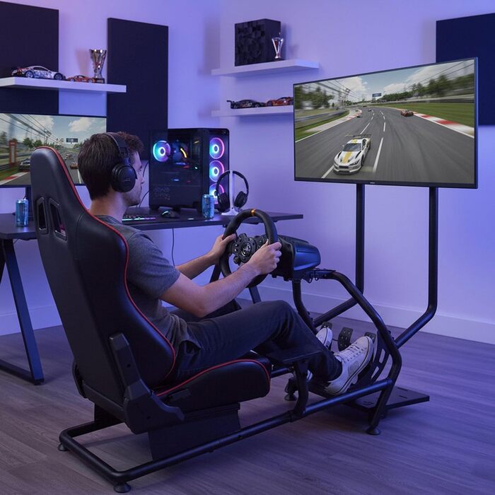 Симулятор кабіни гоночного сидіння - повністю регульований з кріпленням на екран