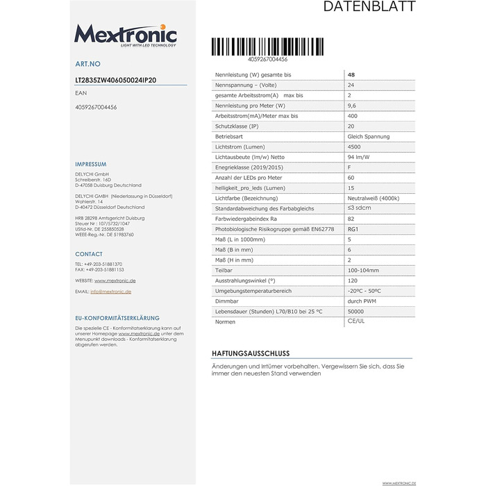 Світлодіодна стрічка Mextronic ZICK-ZACK 2835Z, нейтральний білий (4000K), 48W, 5 метрів, 24V, IP20 - гнучка та кутова