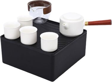 Керамічний чайник для подорожей Авто-Чай з елегантними чашками, ідеальний для пікніків та офісу