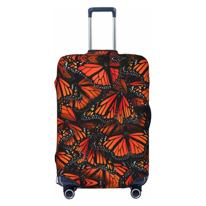 Чохол для валізи Метелики Монарх, міцний захист, підходить для багажу розміром 45.7-81.3 см, малий, Чорний
