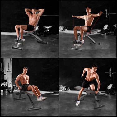 Складана та регульована лава для силових тренувань, багатофункціональна похила лава для тренувань усього тіла, фітнес-лава 6-в-1 для використання вдома або в тренажерному залі, вантажопідйомність 300 кг