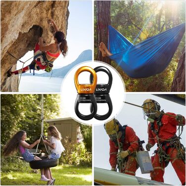 Гойдалки поворотні 30 кН Найбезпечніший поворотний пристрій гойдалки спінер карабін поворотний альпіністський мотузковий поворотний для веб-гойдалки гамак