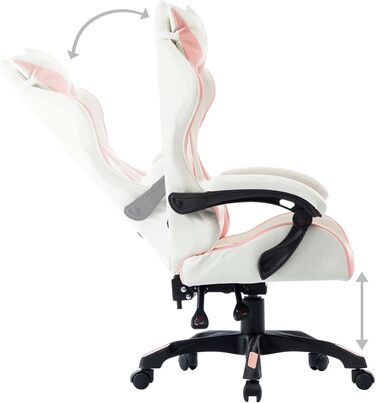 Рожеве ігрове крісло зі штучної шкіри, офісне крісло, крісло для відпочинку, письмове крісло для вітальні, офісу, спальні