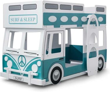 Спальня FSYM з двоярусним ліжком, сучасне двоярусне ліжко, масивне, зелене, біле, 91 см, односпальне ліжко для дітей