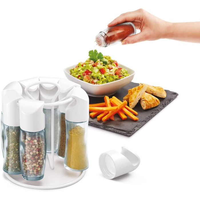 Стійка для спецій Metaltex Spice-8 білого кольору